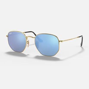 Ray-Ban hexagonal flat lenses in light blue